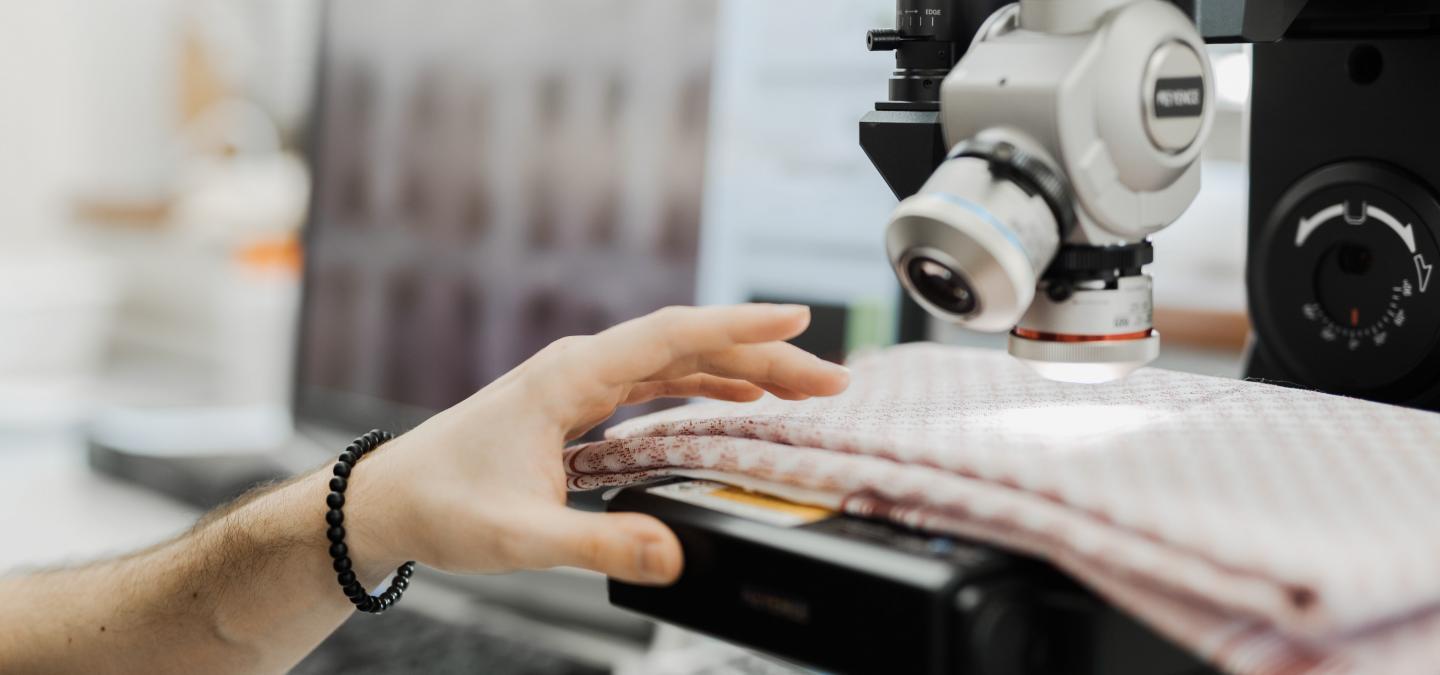Technician analyzing water sample